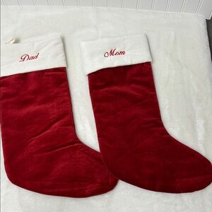 Pottery Barn medium velvet stockings